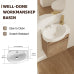 16 Inch Bathroom Vanity with Sink, Small Wood Tone Bathroom Cabinet with Ceramic Basin, Soft Close Door