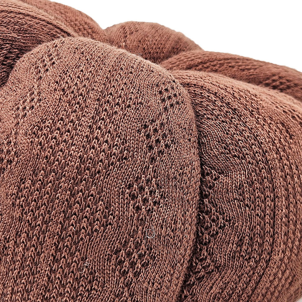 Set of 2 Dark Brown Knit Texture Pumpkin Ornaments, 8.3x8.3x5.3 Inch Tabletop Pumpkins for Fall Harvest, Thanksgiving & Autumn Farmhouse Home Decor