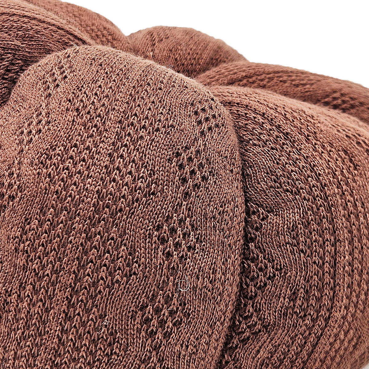 Set of 2 Dark Brown Knit Texture Pumpkin Ornaments, 8.3x8.3x5.3 Inch Tabletop Pumpkins for Fall Harvest, Thanksgiving & Autumn Farmhouse Home Decor