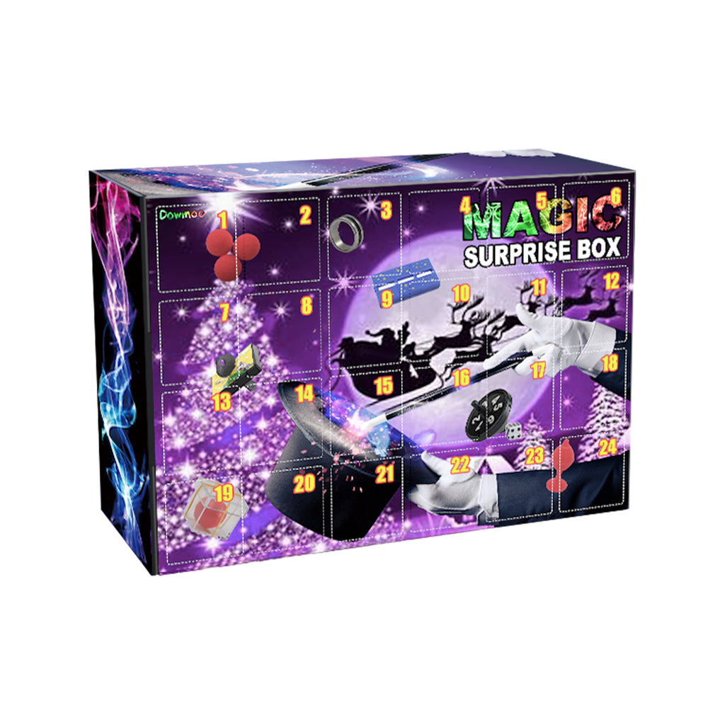 24 Days Magic Trick Advent Calendar, Christmas Countdown Surprise Box, Beginner Magic Kit for Kids, Holiday Party Favor Gift