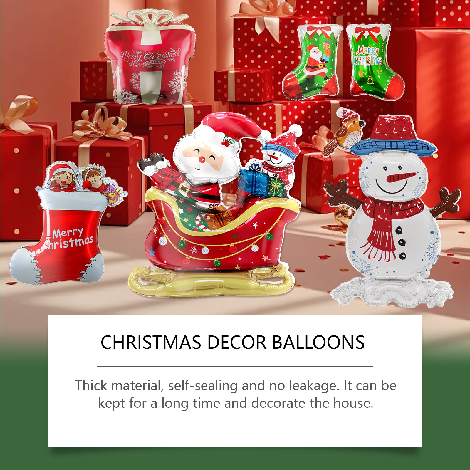 Dowmoo Christmas Balloons Balloon Standing Santa Claus Reindeer Christmas Tree Event Atmosphere Decoration