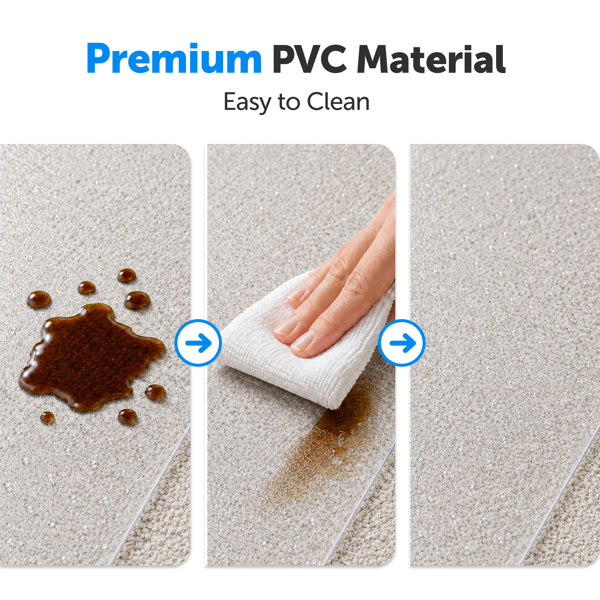 AEELLEEA Clear PVC Office Chair Mat for Carpet, Non-Slip Studded Backing, Easy-Clean Floor Protector, 37.4 x 35.4 in