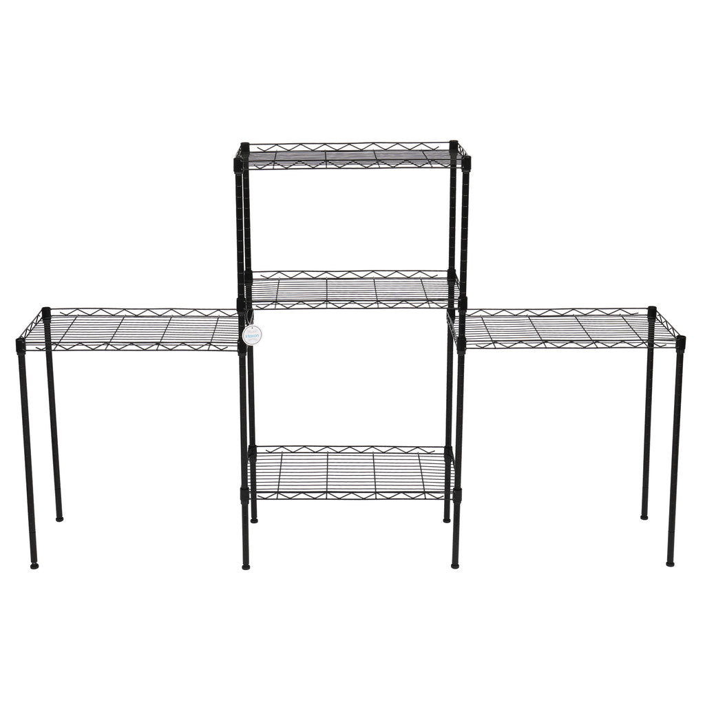 AEELLEEA-Changeable Assembly Floor Standing Carbon Steel Storage Rack, Black