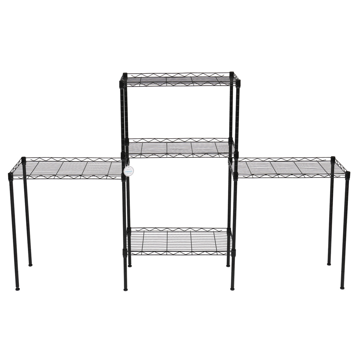 AEELLEEA-Changeable Assembly Floor Standing Carbon Steel Storage Rack, Black