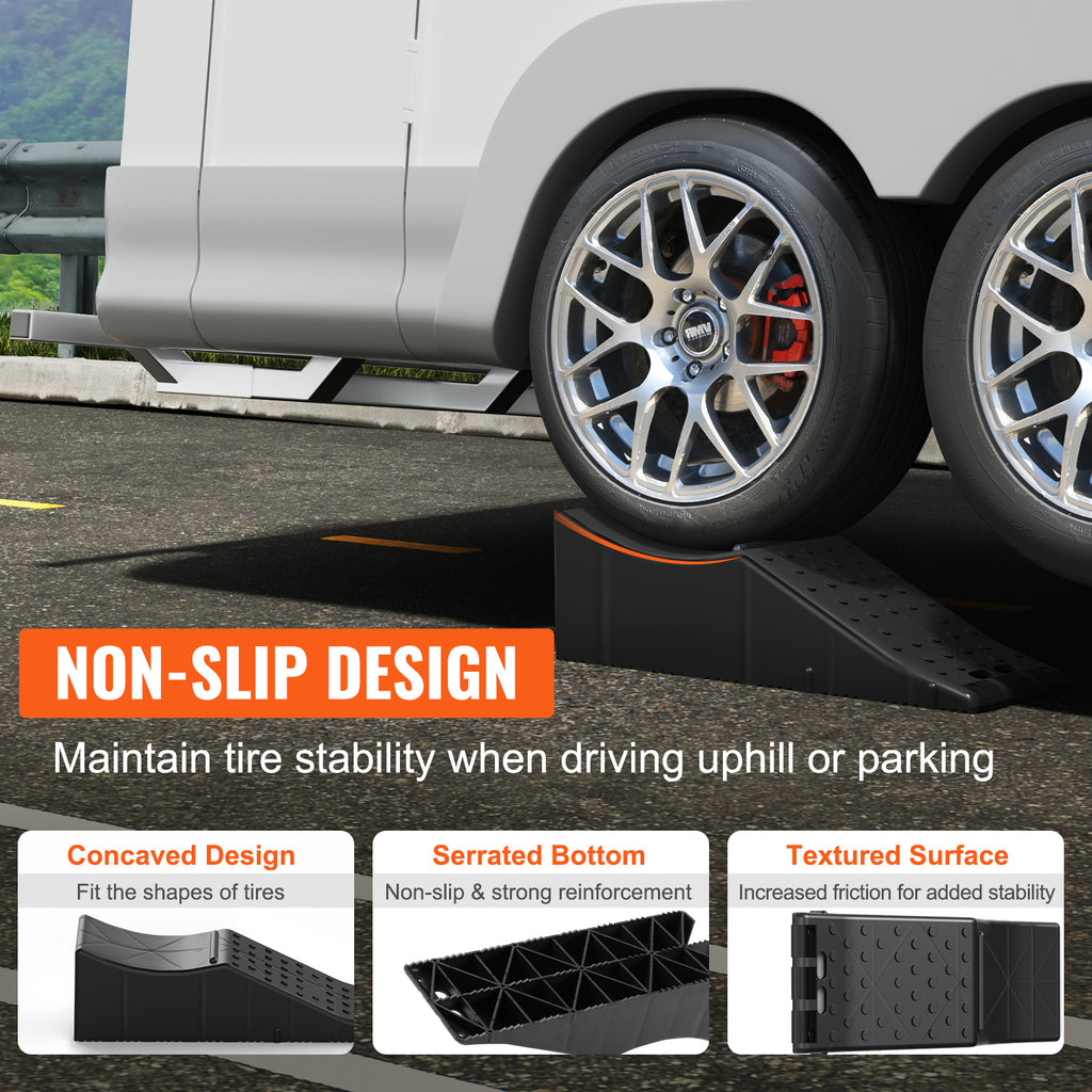 5.5" Lift Foldable Threshold Ramp for Doorways, Heavy Duty Wheelchair Ramp for Home & Groceries, 20000 LBS Plastic Car Service Ramp for Vehicle Maintenance