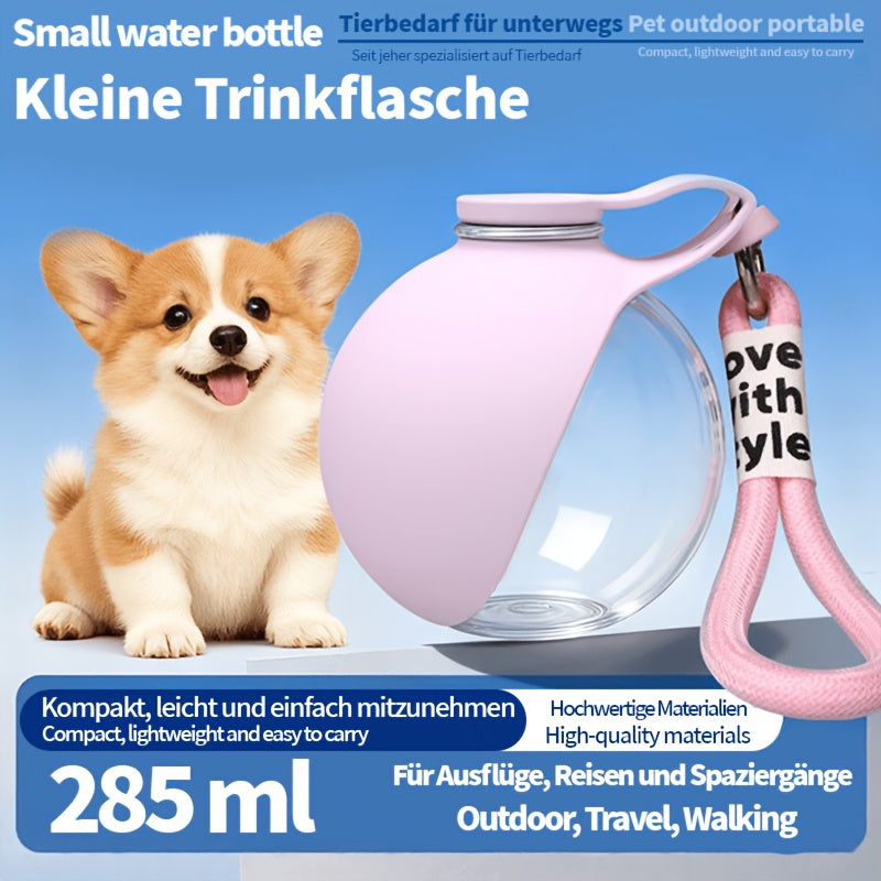 2-in-1 Portable Dog Water Bottle, 9.64 oz No-Spill Pet Water Dispenser with Foldable Silicone Bowl for Walking, Travel and Outdoor Use