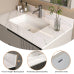 37 Inch Bathroom Vanity Top with Sink, White Marble Look Countertop with Undermount Rectangular Sink and 4 Inch Backsplash