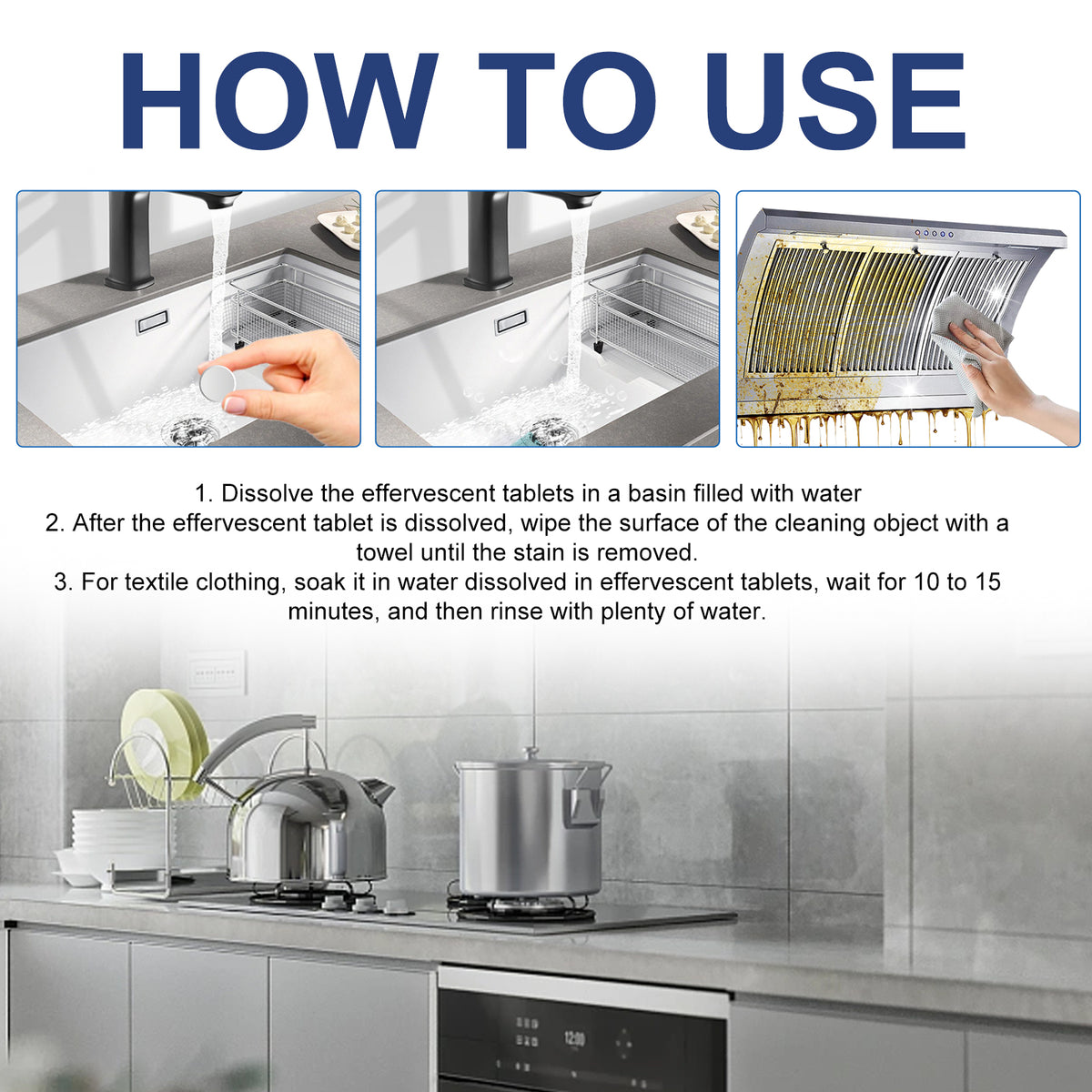 30-Count Multi-Purpose Cleaning Tablets for Kitchen, Bathroom, Glass & Household Surfaces