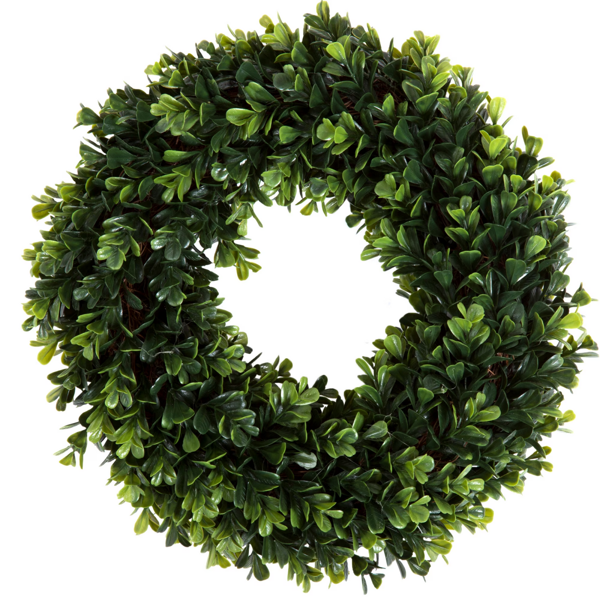 AEELLEEA 12 Inch Artificial Boxwood Wreath, UV Resistant Faux Greenery Wreath, All Season Indoor Outdoor Wreath for Front Door Window Wall Home Decor