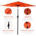 Outdoor Patio Umbrella Orange, Hexagon Top Beach Garden Umbrella with Pole and Base, UV Sun Shade for Patio Deck Backyard