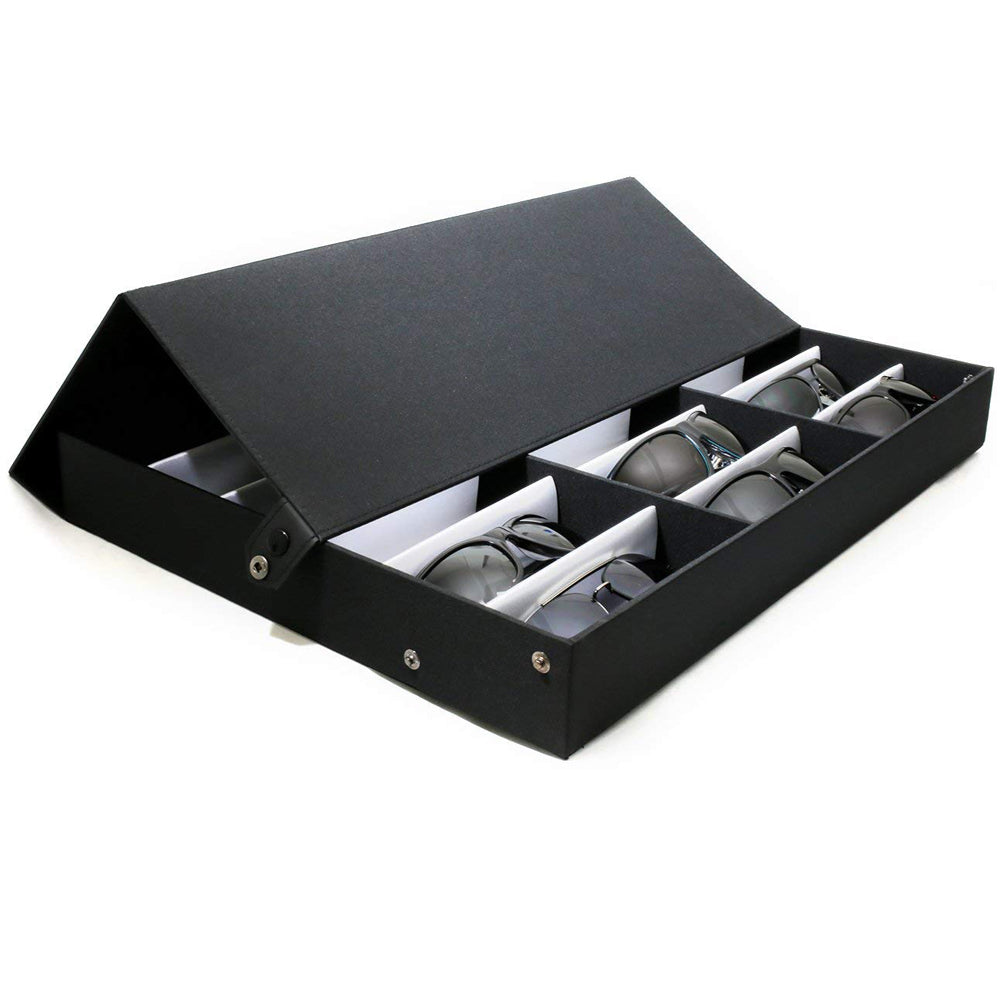 AEELLEEA-18 Slots Sunglasses Organizer Storage Case Tray, Eyewear Display Holder for Eyeglasses & Sunglasses, Large Capacity Glasses Collection Box for Home, Shop Display