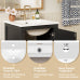 18 Inch Black Modern Bathroom Vanity with Ceramic Sink, Small Freestanding Bath Cabinet with Soft Close Drawer and Door Storage