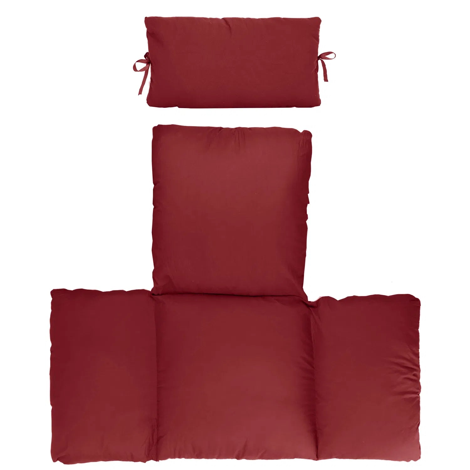Egg Chair Cushion with Headrest, Thick Padded Hanging Swing Chair Pad with Removable Washable Cover, Wine Red