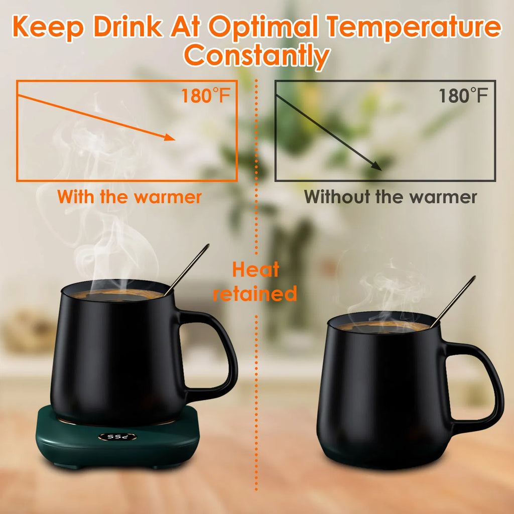 Electric Coffee Mug Warmer with 3 Temperature Settings & Auto Shut Off, USB Cup Heater for Desk