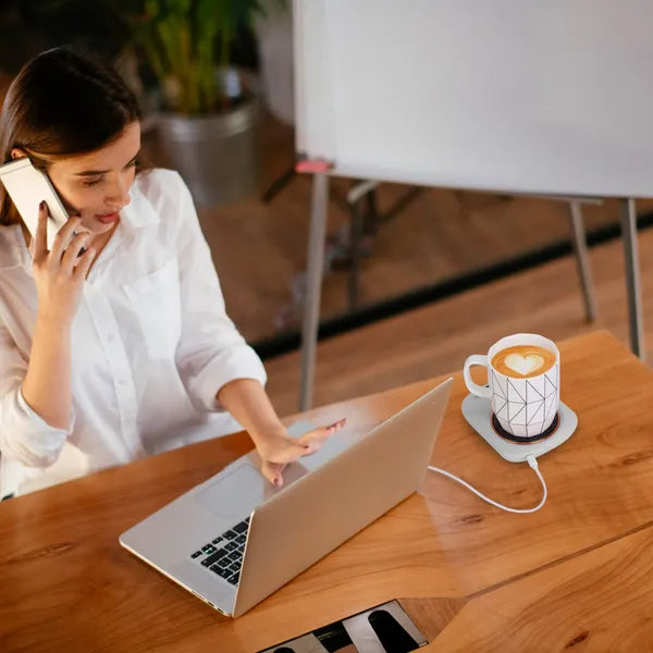 Electric Coffee Mug Warmer with 3 Temperature Settings & Auto Shut Off, USB Cup Heater for Desk