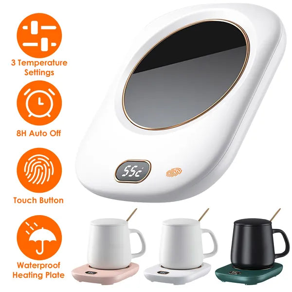 Electric Coffee Mug Warmer with 3 Temperature Settings & Auto Shut Off, USB Cup Heater for Desk