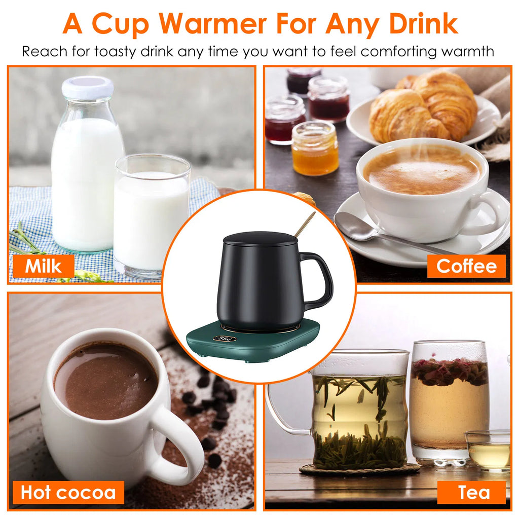 Electric Coffee Mug Warmer with 3 Temperature Settings & Auto Shut Off, USB Cup Heater for Desk