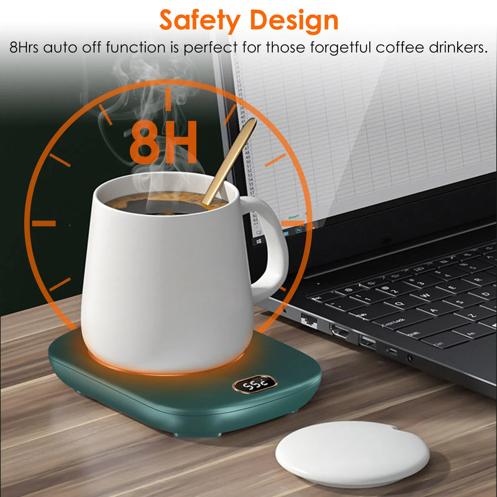 Electric Coffee Mug Warmer with 3 Temperature Settings & Auto Shut Off, USB Cup Heater for Desk