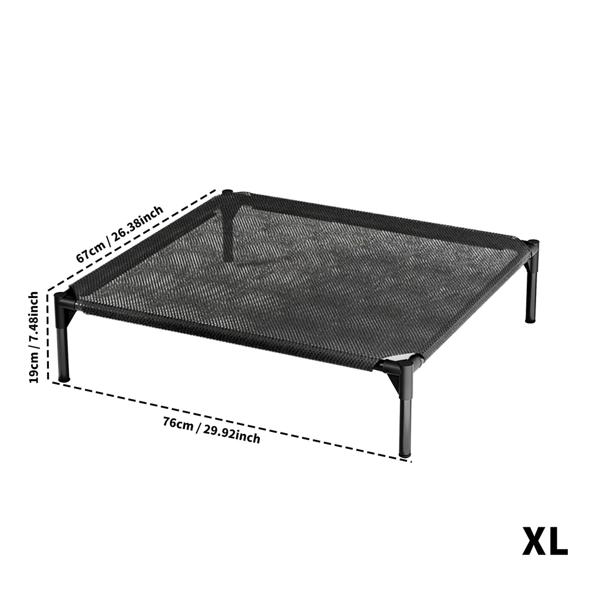 Elevated Breathable Mesh Pet Bed, Indoor‑Outdoor Raised Dog Cot, Cooling Waterproof Bed for Small to XL Dogs & Cats
