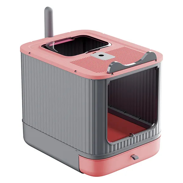 Elf Fully Enclosed Cat Litter Box, Dual Double Entry Design, Large Space Anti-Splash Odor Control Cat Toilet