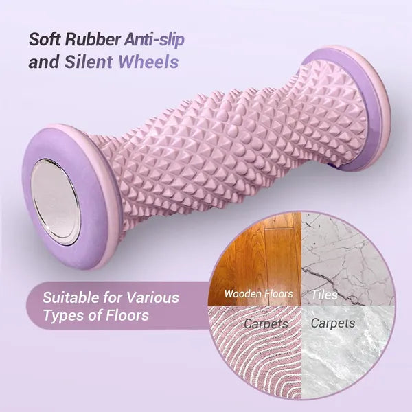 6.5in Foot Massage Roller with Textured Massage Points, Curved Arch Design & Non-Slip Ends, Portable Foot Roller