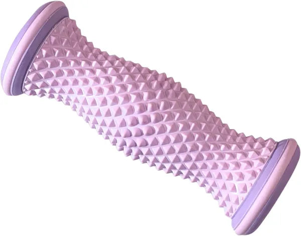 6.5in Manual Foot Massage Roller with 52 Textured Points, Curved Arch Design, Non-Slip Ends, Portable, Purple