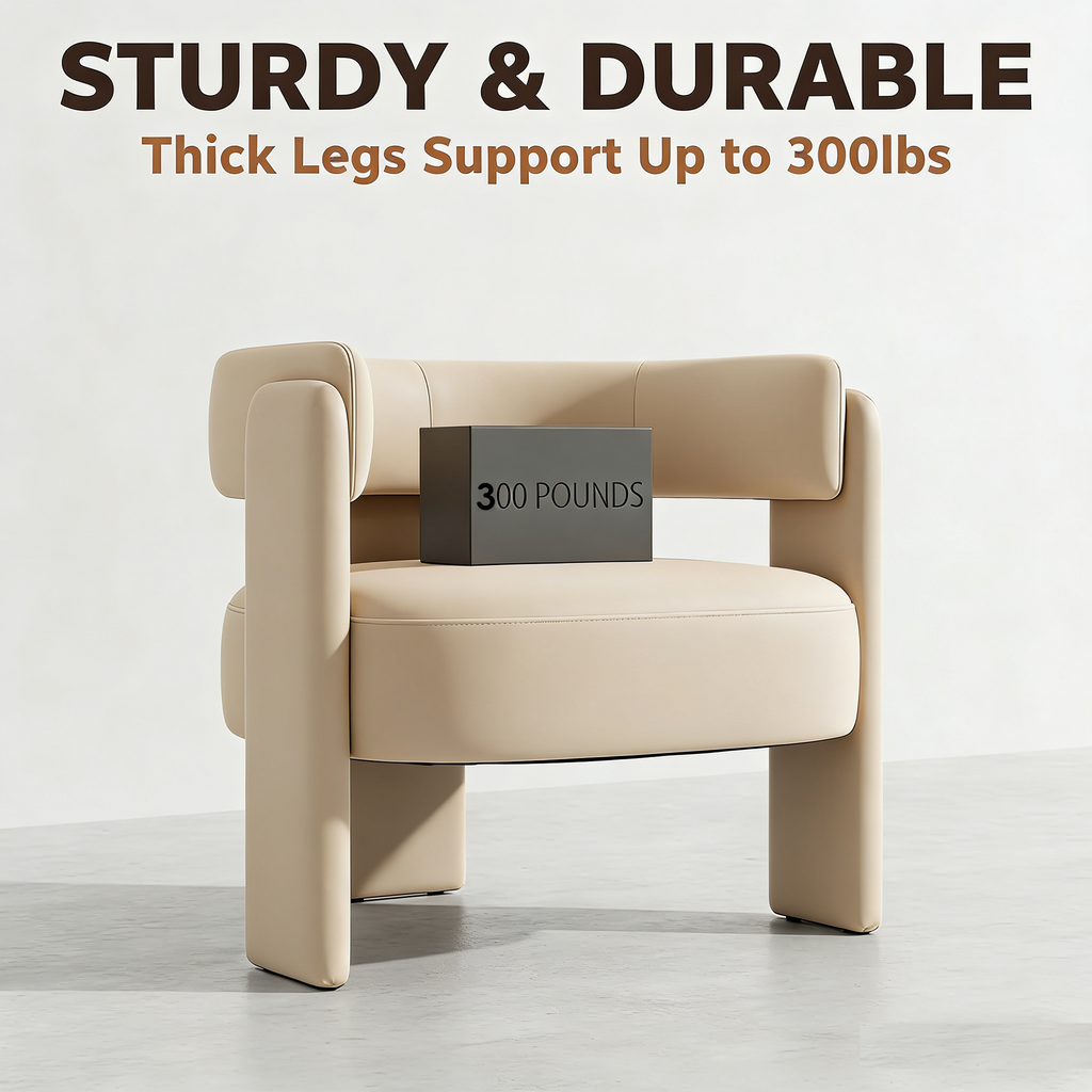 AEELLEEA 31.1"W Modern Velvet Accent Chair, Geometric Barrel Armchair, Supports 300lbs for Living Room Bedroom