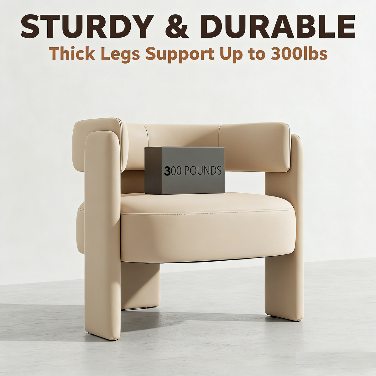 AEELLEEA 31.1"W Modern Velvet Accent Chair, Geometric Barrel Armchair, Supports 300lbs for Living Room Bedroom