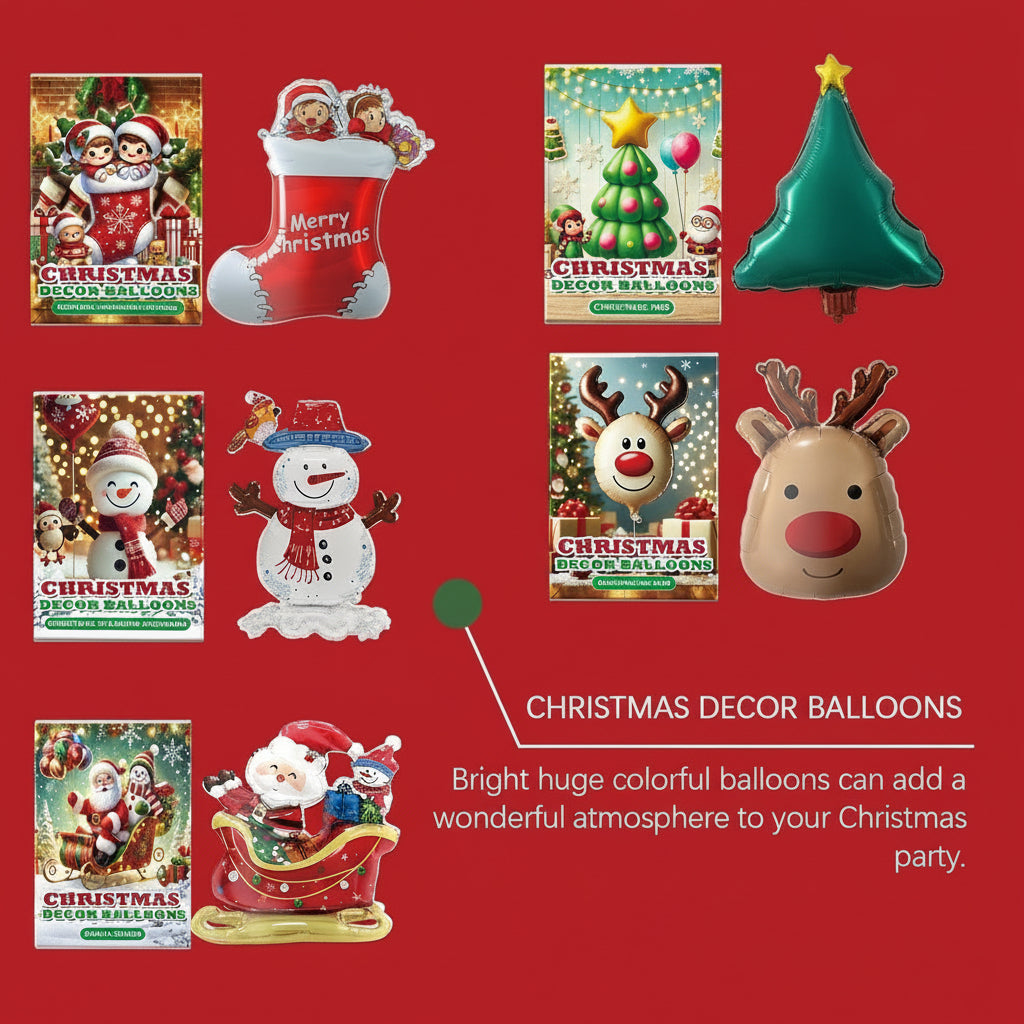 Dowmoo Christmas Balloons Balloon Standing Santa Claus Reindeer Christmas Tree Event Atmosphere Decoration