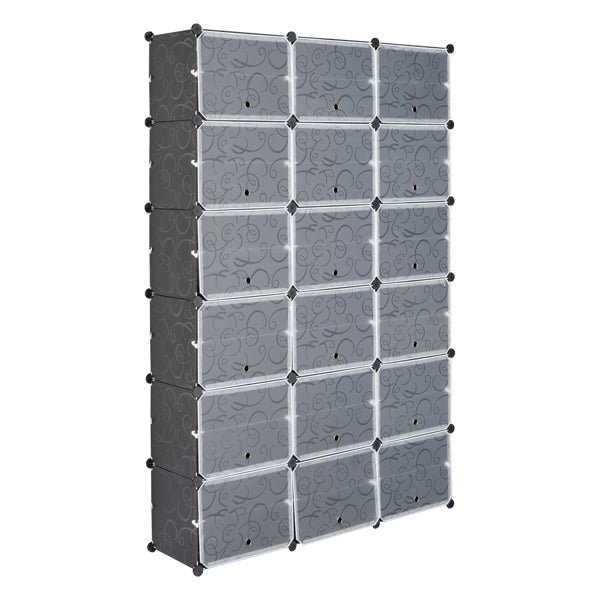 Shoe Rack Multi Tier 72 Inch, Black Tall Shoe Shelf with 3 Clear Storage Boxes, Entryway Closet Shoe Organizer for Shoes