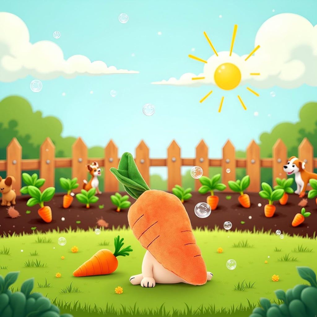 Best Pet Supplies Crinkle Dog Toy for Small, Medium, and Large Breeds, Cute Carrot with Soft Squeaker, Carrot Shape Pet Plush Toy with Sound, Bite-Resistant Soft Comfortable Dog Toys, Decorations