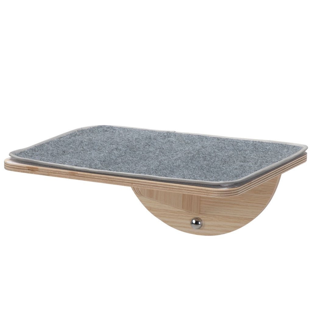 Wooden Suction Cup Cat Window Perch, Window Mount Cat Shelf with Washable Felt Pad, Cat Window Seat for Indoor Cats Sunbathing