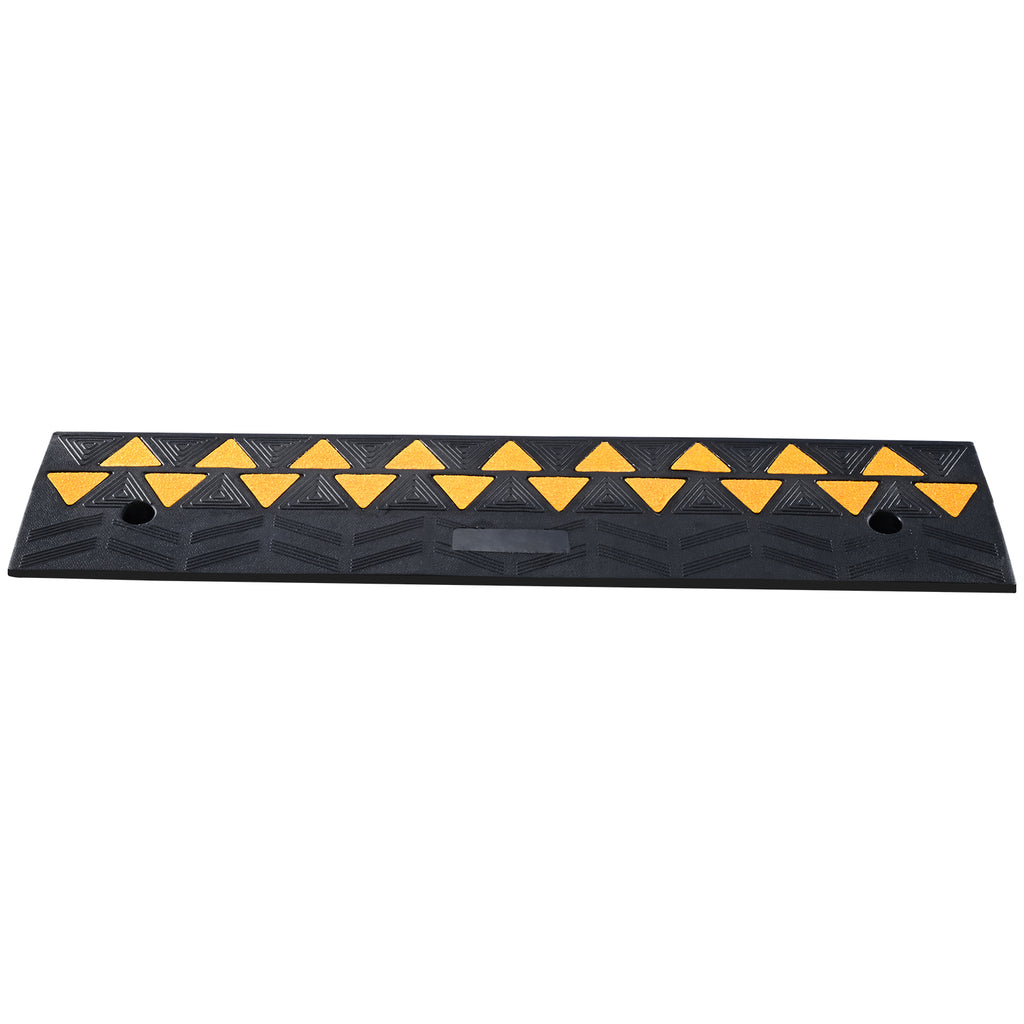 3.7" Rise Rubber Curb Ramp, 39.4" Long Threshold Ramp for Doorways, Heavy Duty Wheelchair Ramp for Home, Groceries & Vehicles, 15T Load Capacity