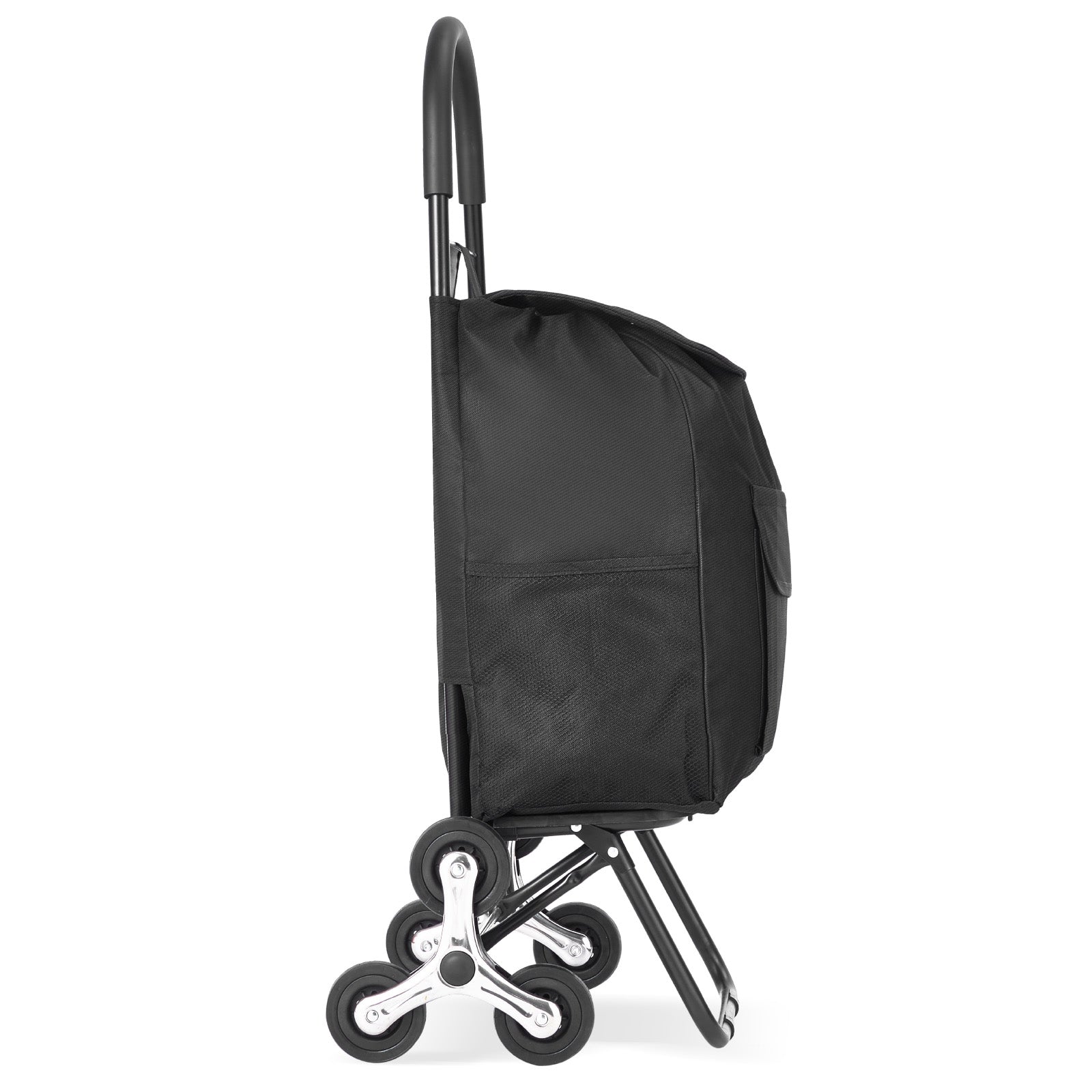 Foldable Stair Climbing Shopping Cart, 36L Utility Cart with 6 Wheels & Storage Bag, Heavy Duty Grocery Cart