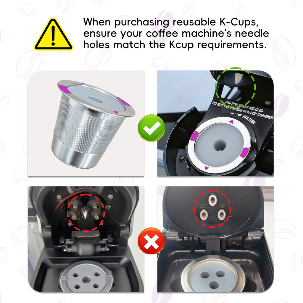 Reusable K Cup Coffee Pods, 304 Stainless Steel Refillable Coffee Filter Compatible with K-Cup Coffee Makers, Include Cleaning Brush & Storage Box
