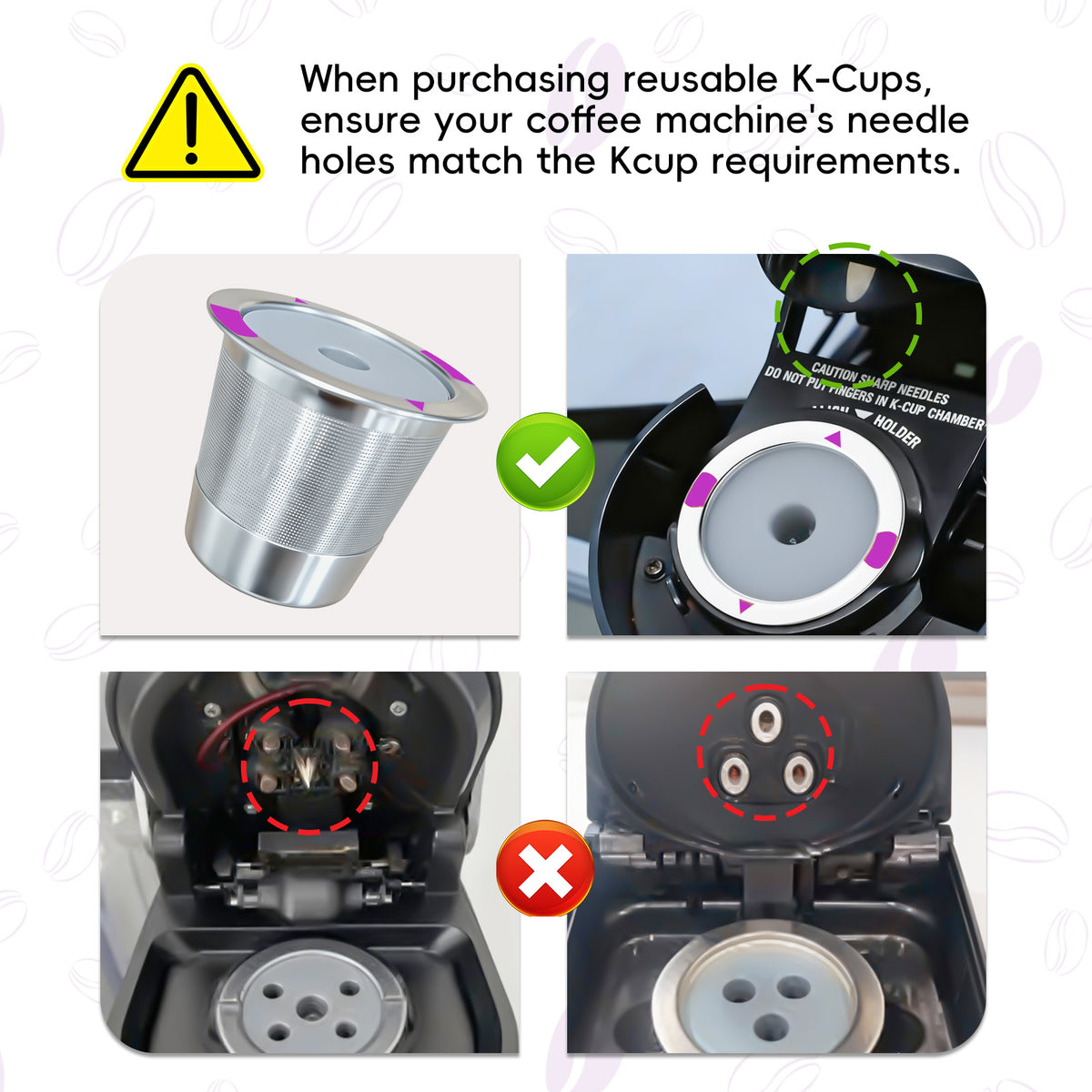 Reusable K Cup Coffee Pods, 304 Stainless Steel Refillable Coffee Filter Compatible with K-Cup Coffee Makers, Include Cleaning Brush & Storage Box