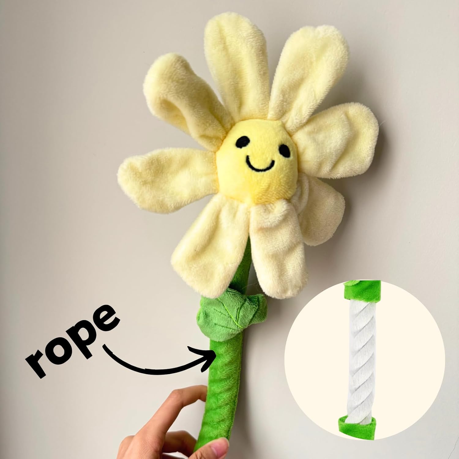 Interactive Puppy Plush Toy - Pleated Flower Rope Toy,Teething Toy Suitable for Small and Medium-sized Dogs