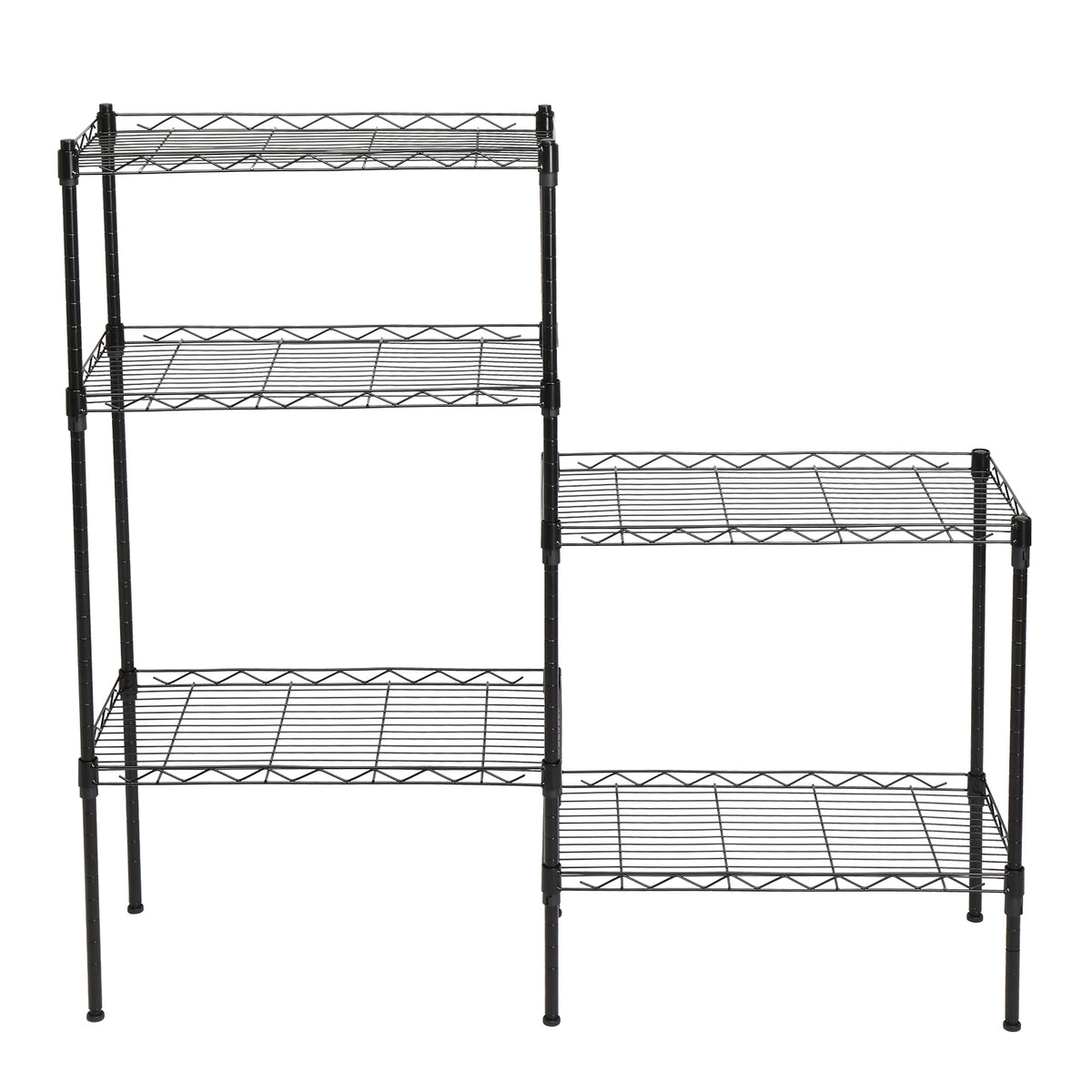 AEELLEEA-Changeable Assembly Floor Standing Carbon Steel Storage Rack, Black