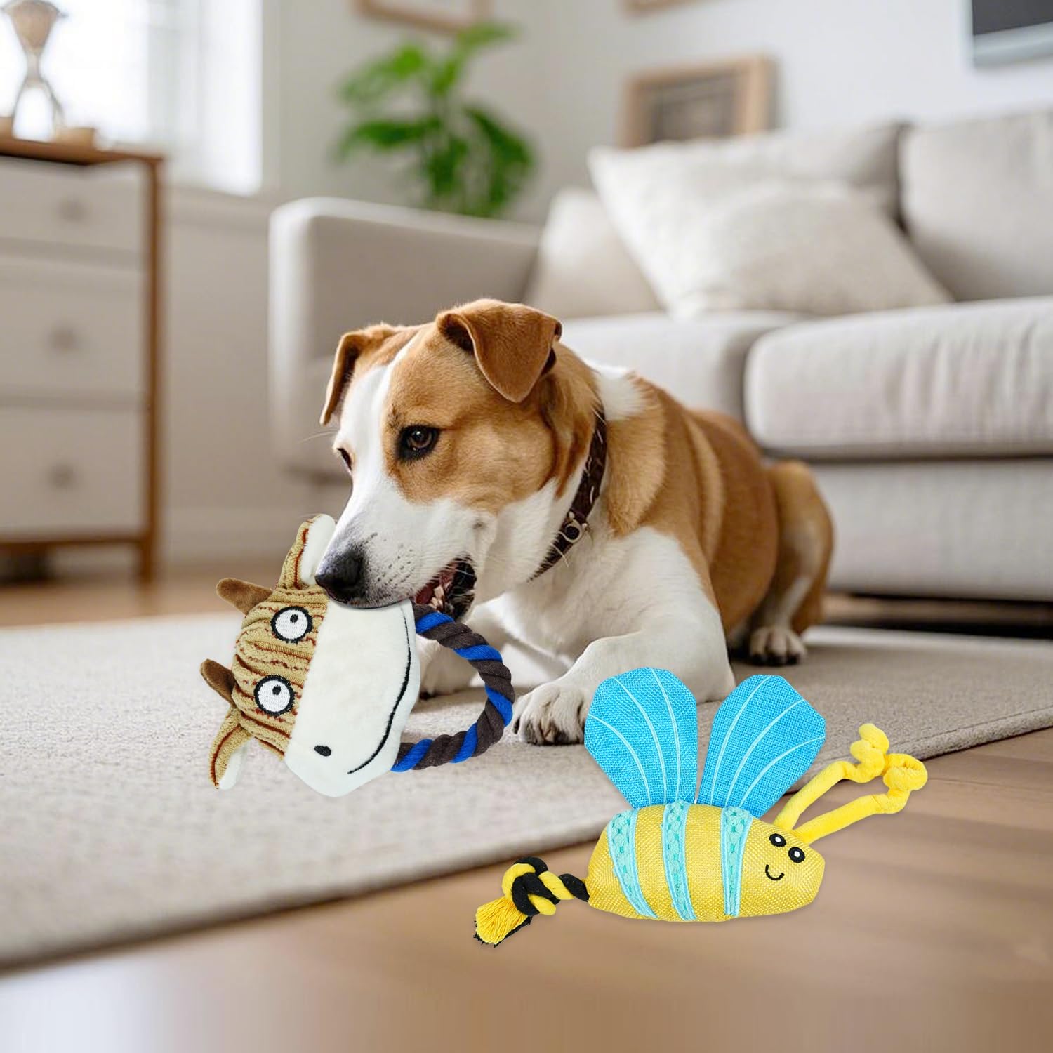 Squeaky Plush Dog Toys for Puppy Small Medium Dogs, Cute Soft Stuffed Puppy Toys for Teeth Cleaning and Boredom.Dog Toys to Kepp Them Busy