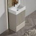 20 Inch Bathroom Vanity with Sink, Striped Beige Gray Freestanding Bathroom Cabinet, Modern Ceramic Basin