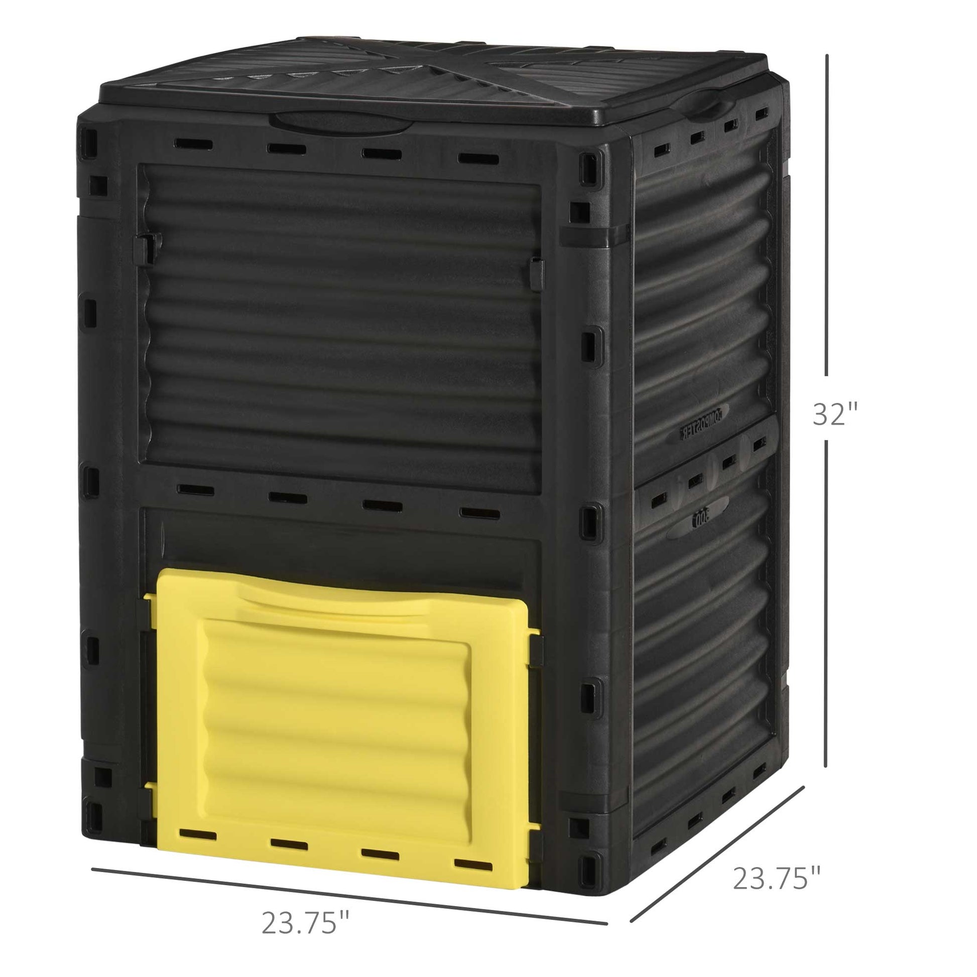 80 Gallon Outdoor Compost Bin, Outdoor Trash Can with Lid, Large Garden Garbage Can, Aerating Composter for Backyard Waste, Easy Assembly, Yellow ✅ 必含全部指定关键词：