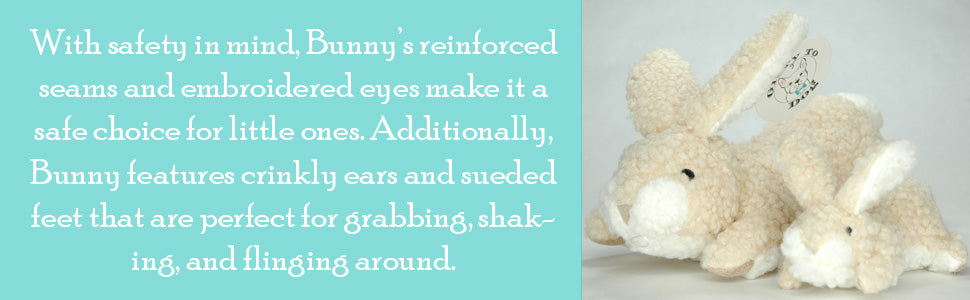 Glory To Dog Large Sherpa Plush Bunny Squeaky Interactive Fetch Dog Toy Stuffed with Fluff and Crinkly Floppy Ears for Medium to Large Breeds