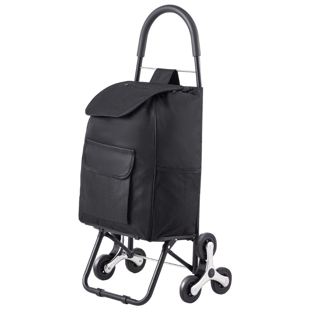 Foldable Stair Climbing Shopping Cart, 36L Utility Cart with 6 Wheels & Storage Bag, Heavy Duty Grocery Cart