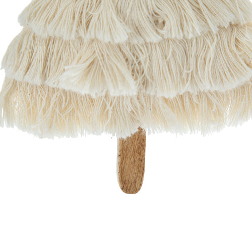 AEELLEEA Fringed Tree Shaped Christmas Ornaments, Boho Tassel Tree Hanging Decor, 6 Pack Rustic Xmas Tree Decorations for Holiday Home Display