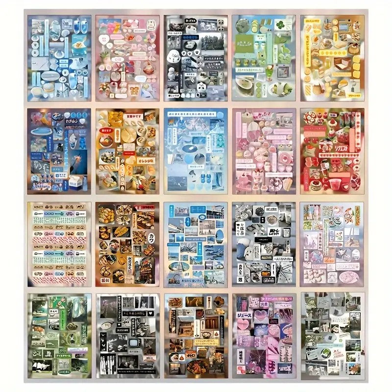 45-Sheet Manga Die-Cut Sticker Book, DIY Journal & Scrapbook Supplies, for Decorating Anime Merch, Retro Creative Fun