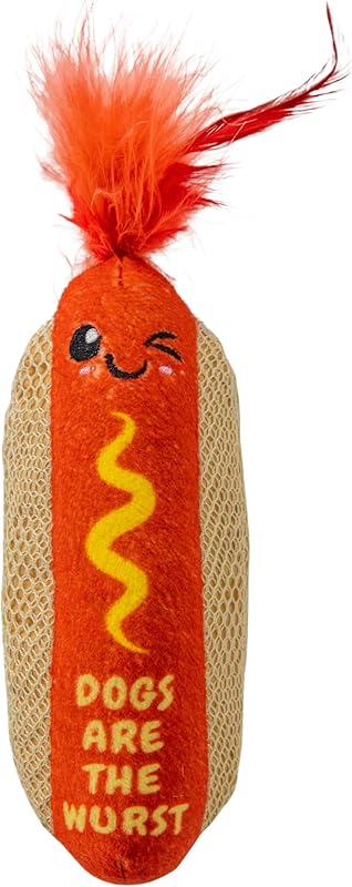 Catstages Crunchy Pickle Kicker Toy with Catnip and Dental Mesh, Pickle Shape, Plush and Crinkle Cat Toy for Kicking, Tossing, and Teeth Cleaning, Green