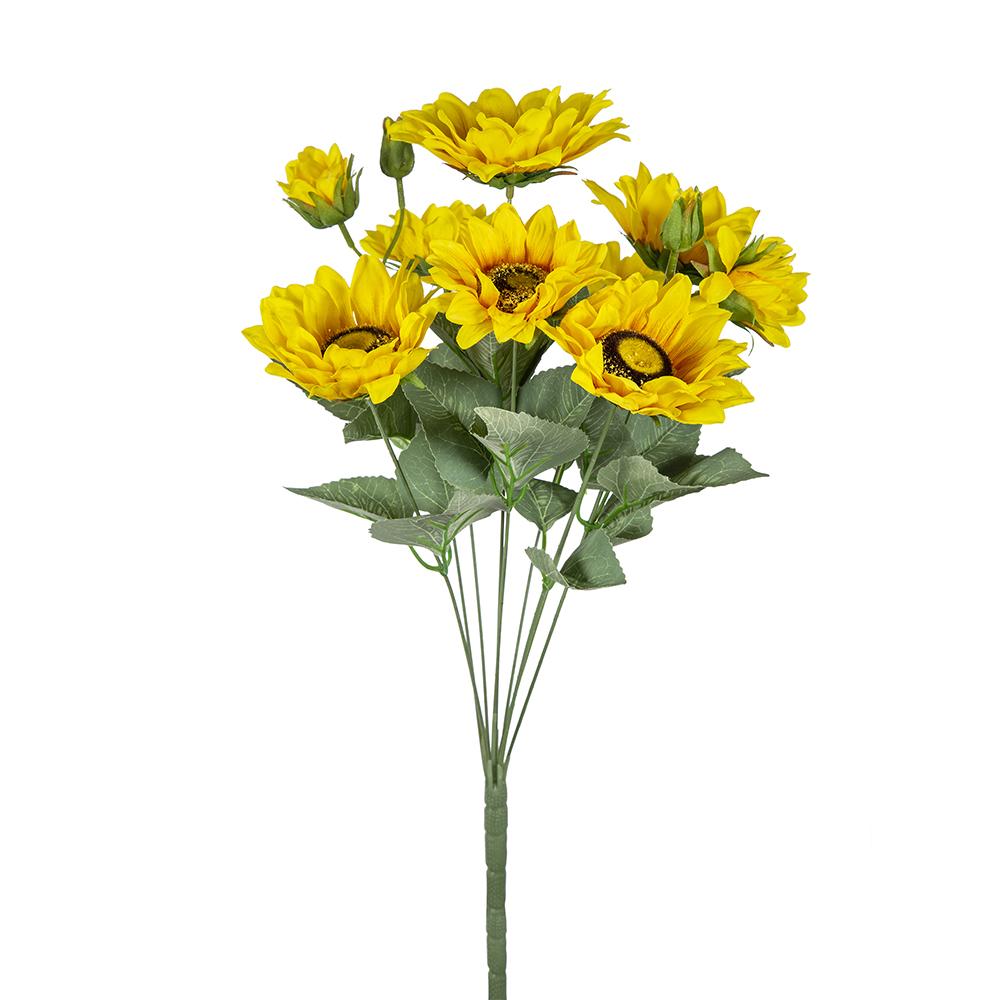 10.2 x 11 x 18.9"H Artificial Yellow Sunflower BushX9,4 Pack