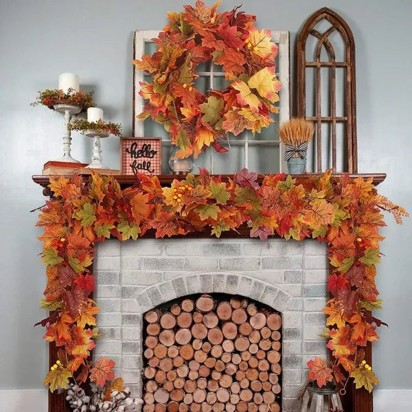 Aeelleea Fall Ivy Garland 74" Faux Vine with Silk Leaves, Artificial Hanging Greenery for Indoor Outdoor Wedding Bedroom Fall Decor