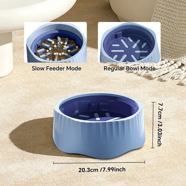 2-in-1 Pet Slow Feeder Bowl, Anti-Choke Maze Food Bowl with Non-Slip Base, Washable Pet Feeding Dish for Cats Small Dogs