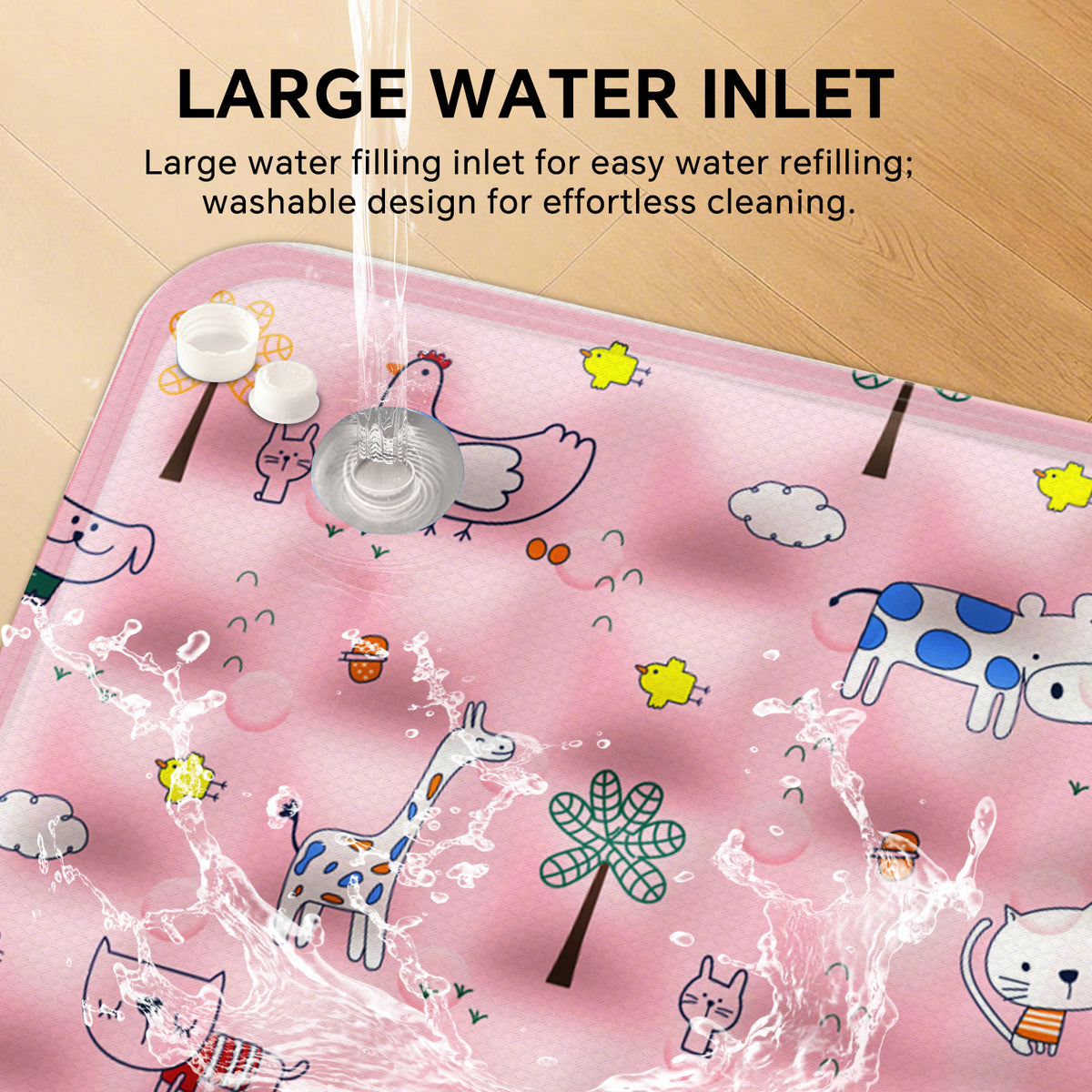 Water-Fill Pet Cooling Mat for Cats & Dogs, Reusable Summer Cooling Pad, Pink, 27.56" x 47.24"